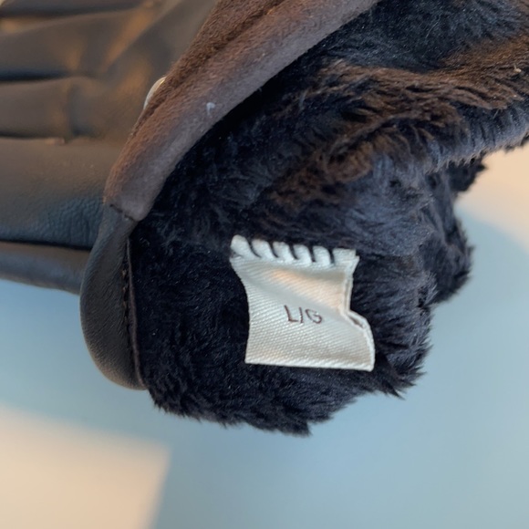 UGG Capitan Brown Leather Gloves Size Large - Picture 6 of 6